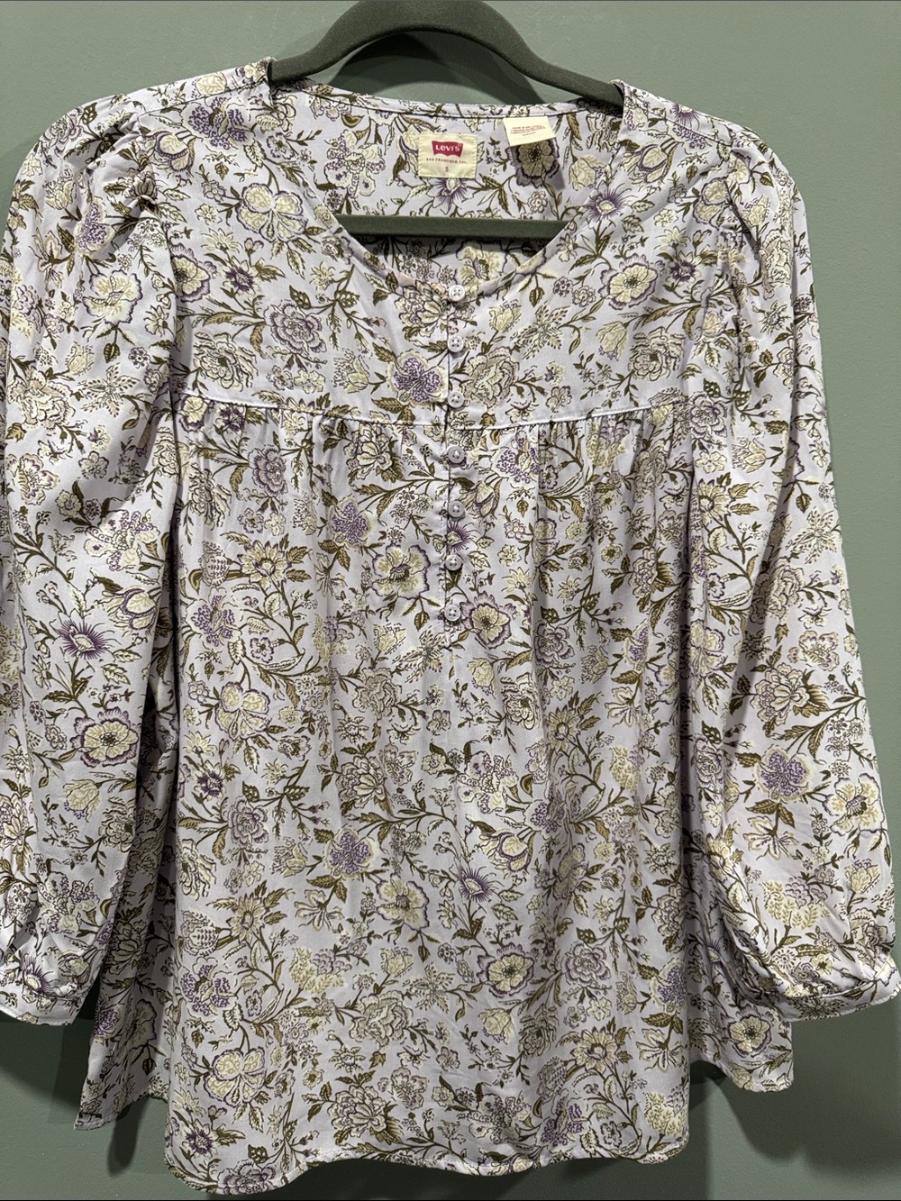 Levi's Lavender Floral Button-Front Blouse